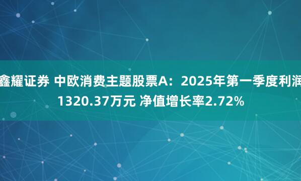 鑫耀证券 中欧消费主题股票A：2025年第一季度利润1320.37万元 净值增长率2.72%